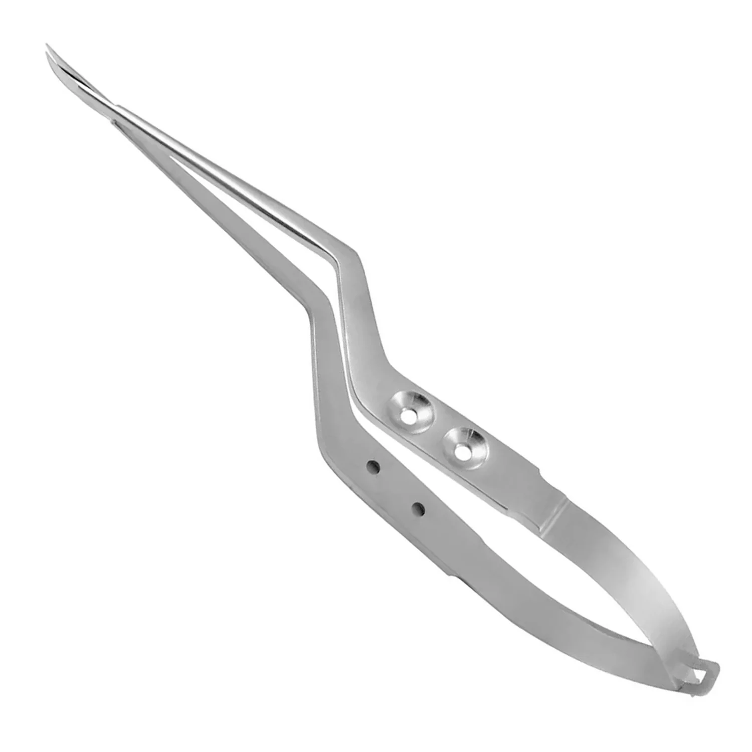 High Quality YASARGIL Micro Scissors for Clinical Use Stainless Steel with Angled Blades Curved Tip Bayonet Forceps