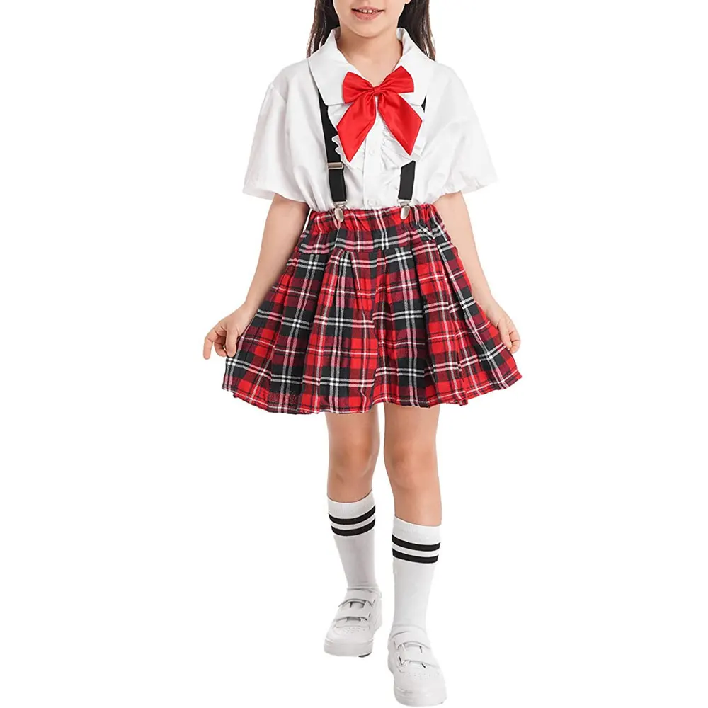 Factory Direct Sale School Uniform For Kids Girls Wholesale Custom Logo Two Pieces School