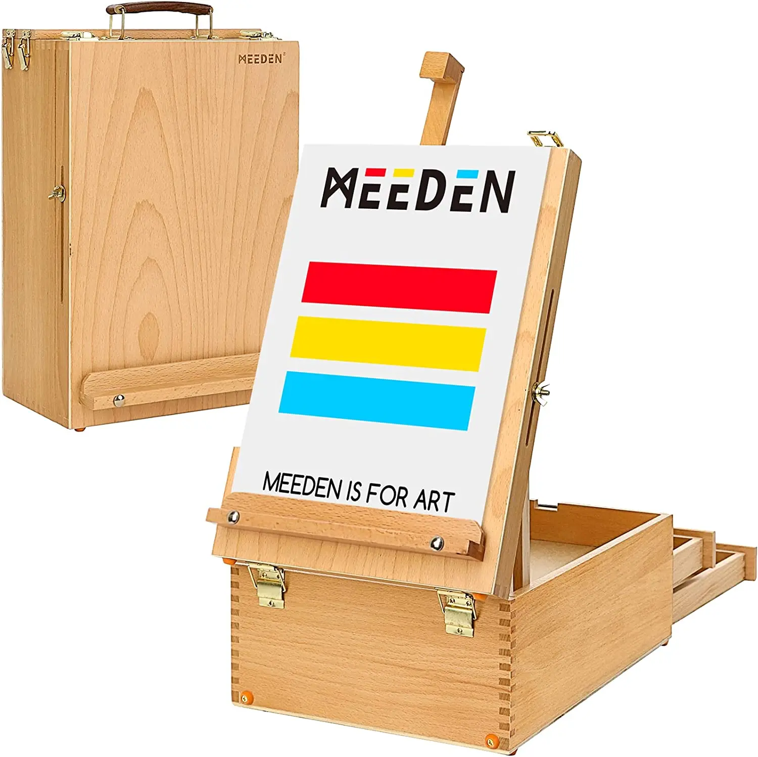 Art Supplies Box Easel Sketchbox Painting Storage Box, Adjust Wood Tabletop  Easel for Drawing & Sketching Student (Painting Easel Box)