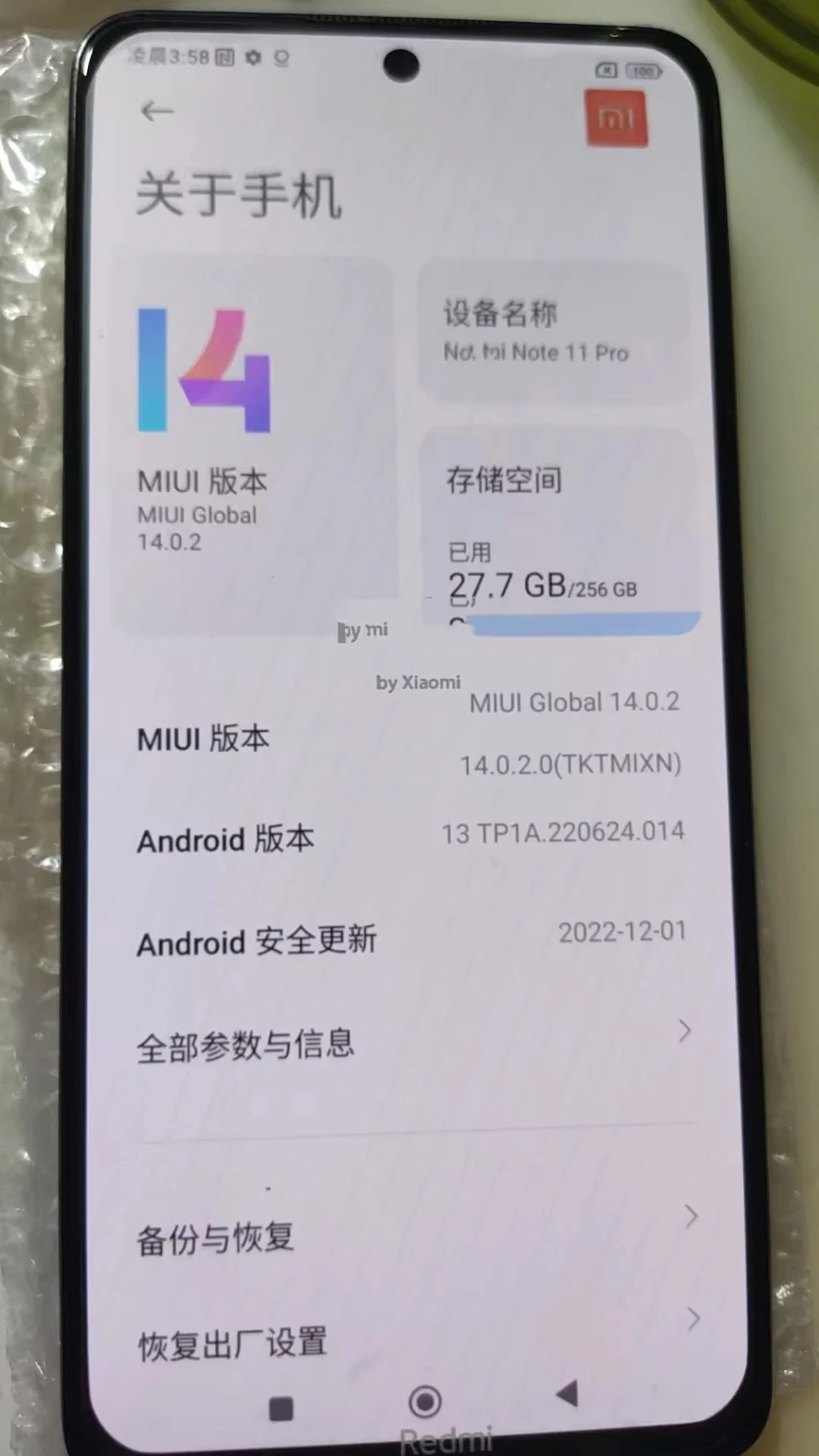 Original Used for Redmi Note 11 pro Mobile Phone Global Version 6/8GB 128GB Rugged Celulares Note 11pro