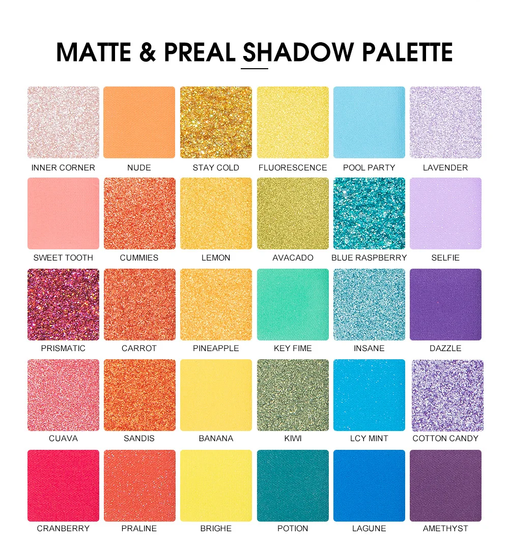 HANDAIYAN 30 color matte eye shadow palette pearly glitter eye shadows pallets