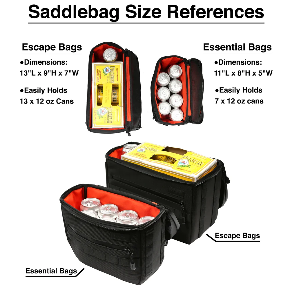 Custom Motorcycle Tool Bag Leather Luggage Black Saddlebag Roll Barrel