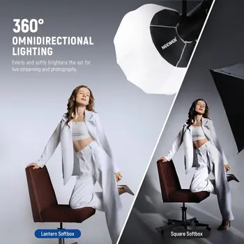 NEEWER 20"/50cm Lantern Softbox, Quick Release 360 Light Diffuser Bowens Mount Softbox with Lightweight Nylon Alloy for RGB detail image