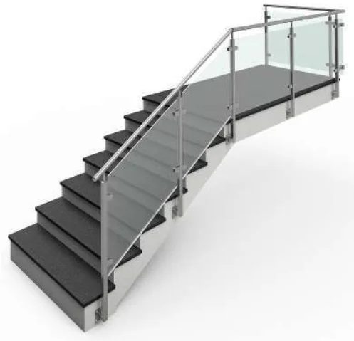Modern Outdoor Glass Railing Stair Balustrades Stand Column Railing ...