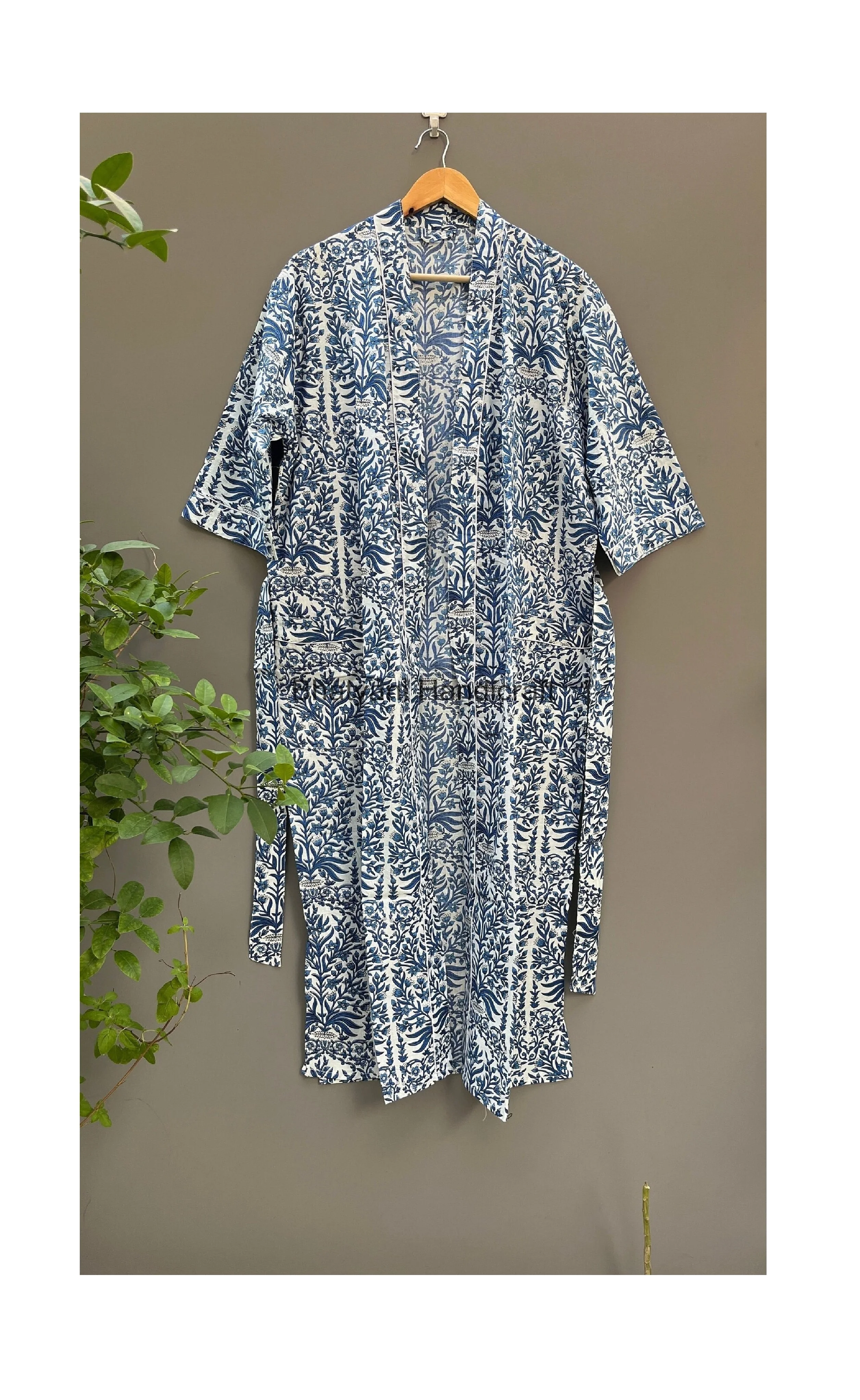 Long Floral Printed Kimono Soft And Comfortable Night Wear Cotton Bath