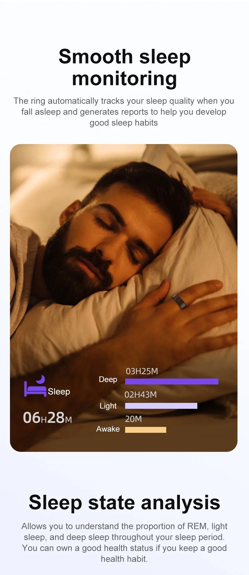 Image showcasing Smart Ring Remote Control - Sleep Monitoring & Fitness Tracker