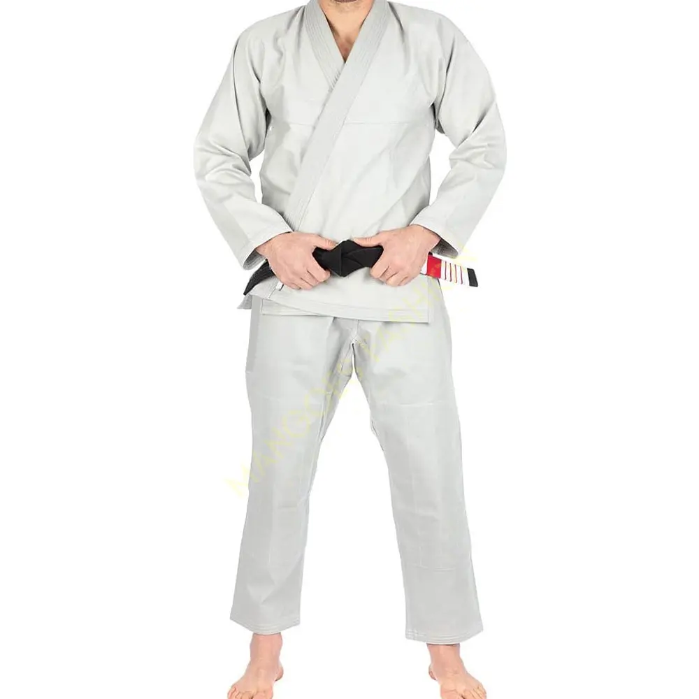 Gray Bjj Gi Uniform With Sublimated Pattern Inside Neck Comfortable