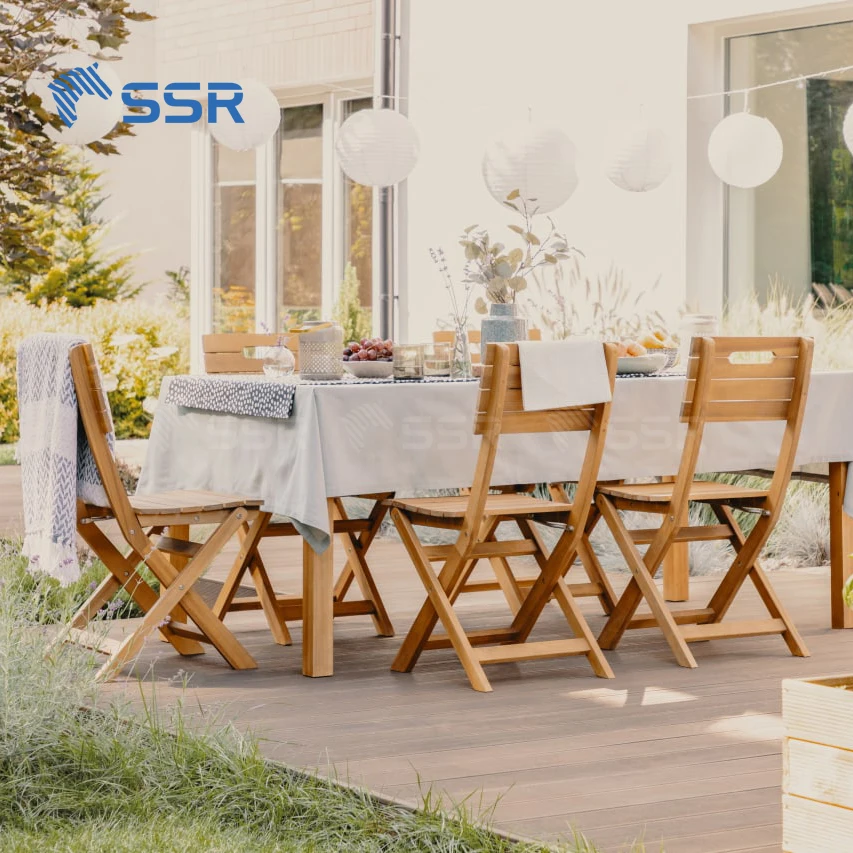 Ssr Vina Outdoor Wooden Table Set High Quality Control Wooden