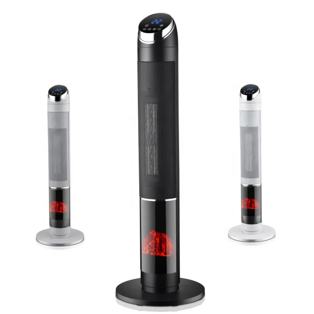 Direct Factory Portable Realistic 3D Flame Effect Electric Standing Fireplace Room Tower Fan Heater for Winter Indoor