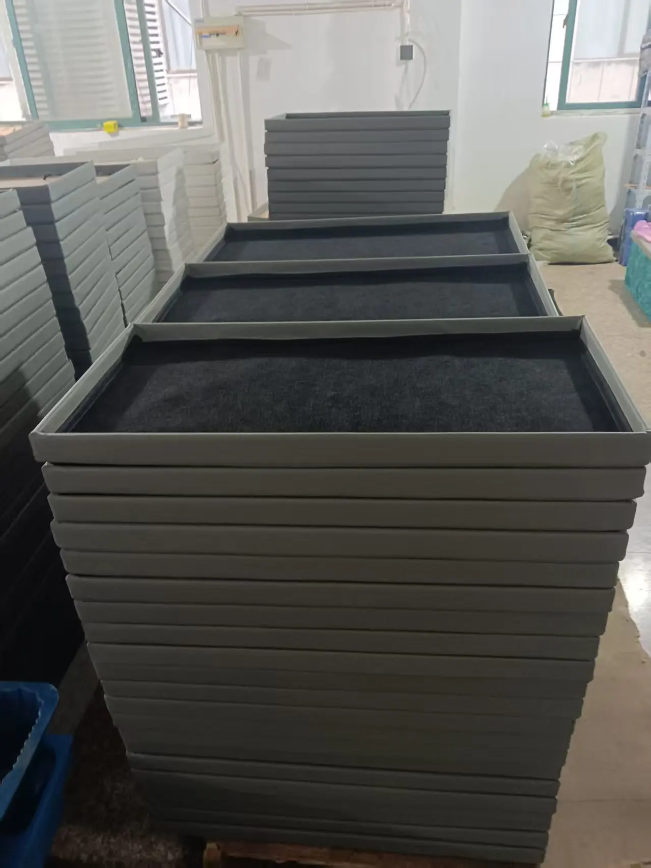 Folding Storage Ottoman Bench Custom Rectangular Black PU Leather Bedroom Modern Design Caishi High-quality Customizable supplier