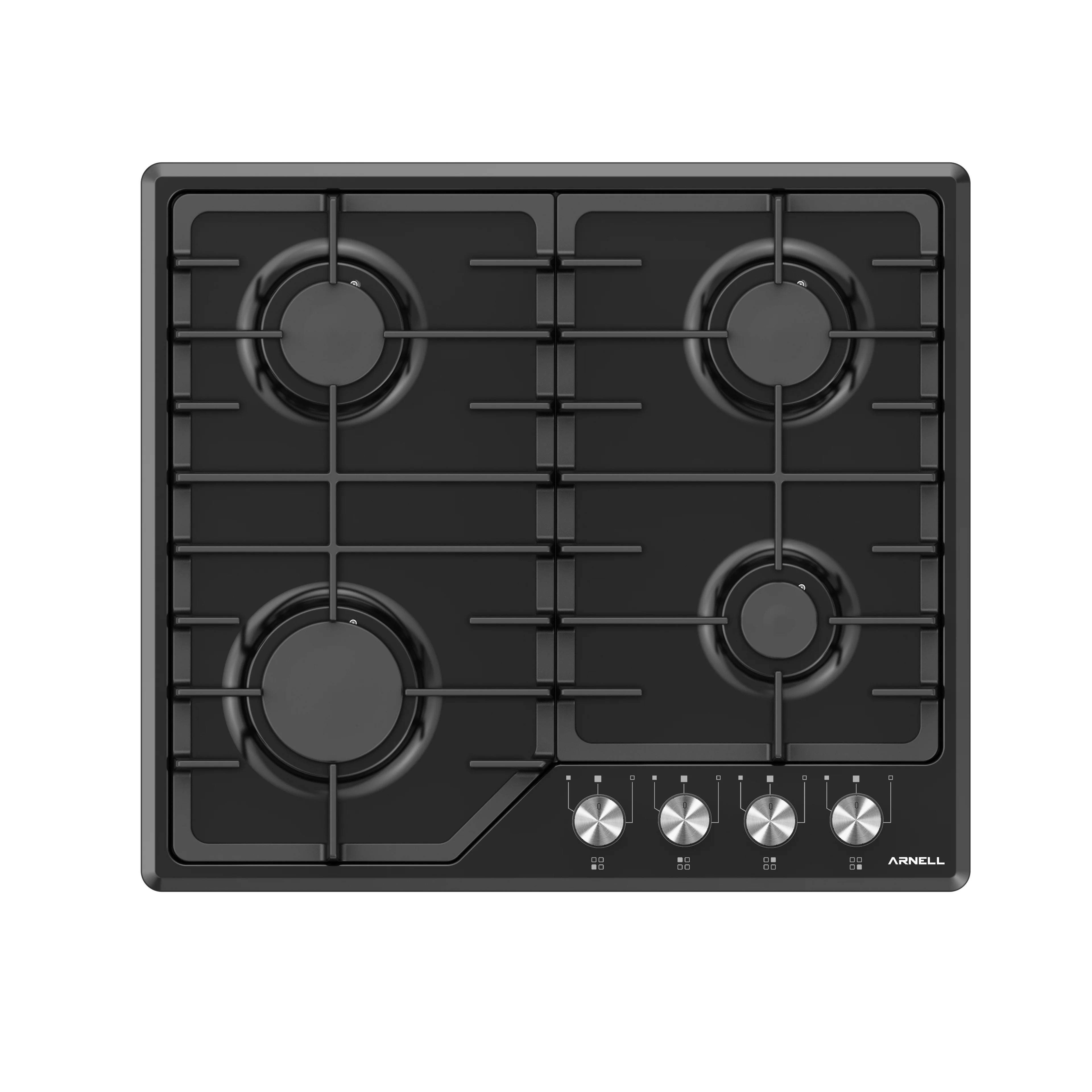 4-Burner Built-In Gas Cooker with Frontal Control Electric Ignition Electric Cooktops