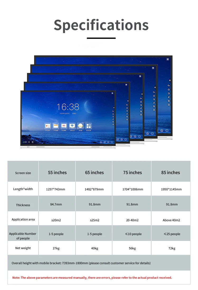 65 Inch UHD 4K Touch Screen - Interactive Smart Board