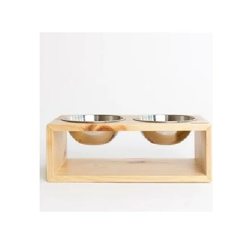 Миска для кормления домашних животных с деревянной подставкой