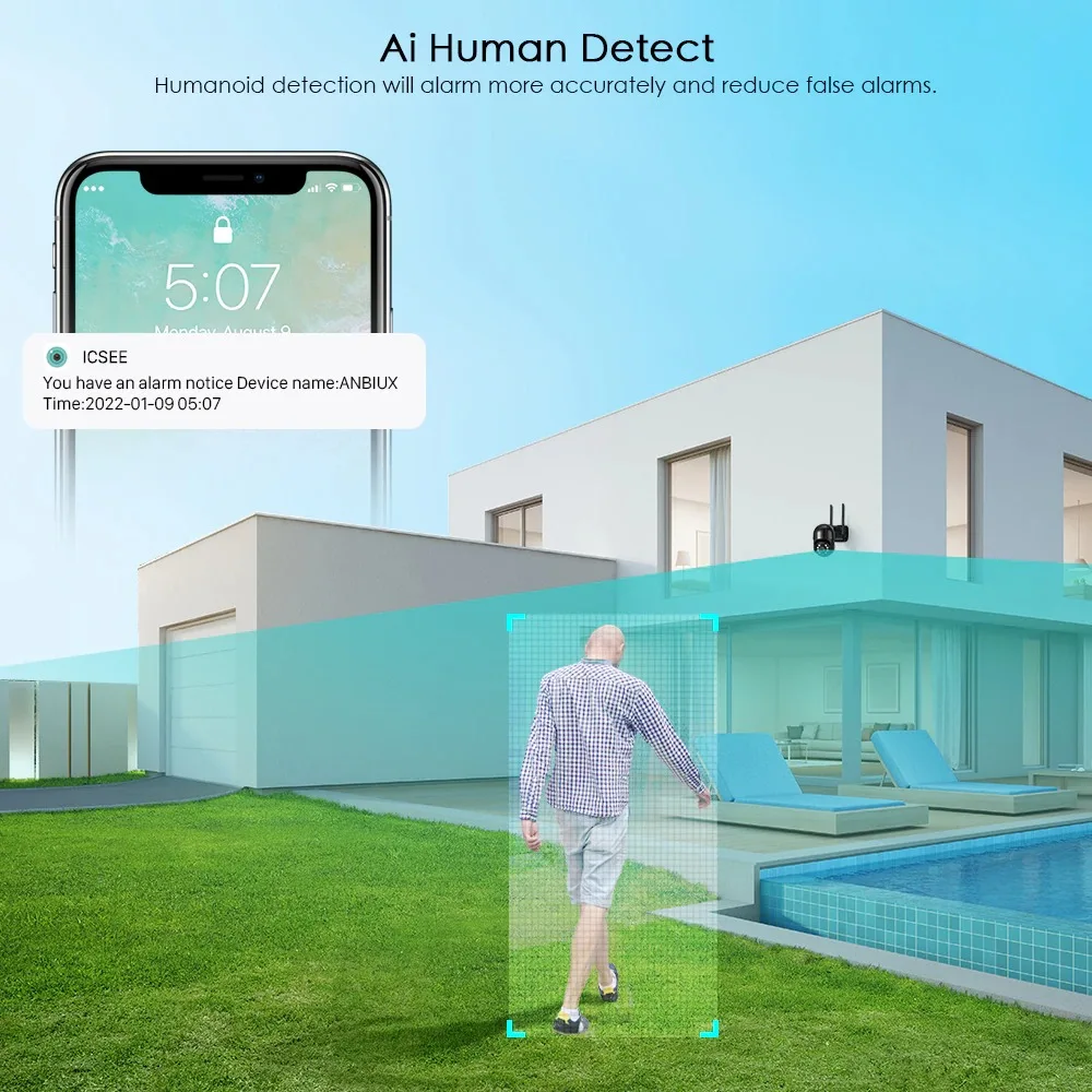 IP-камера наружная беспроводная 4K 8 Мп Wi-Fi 1080P