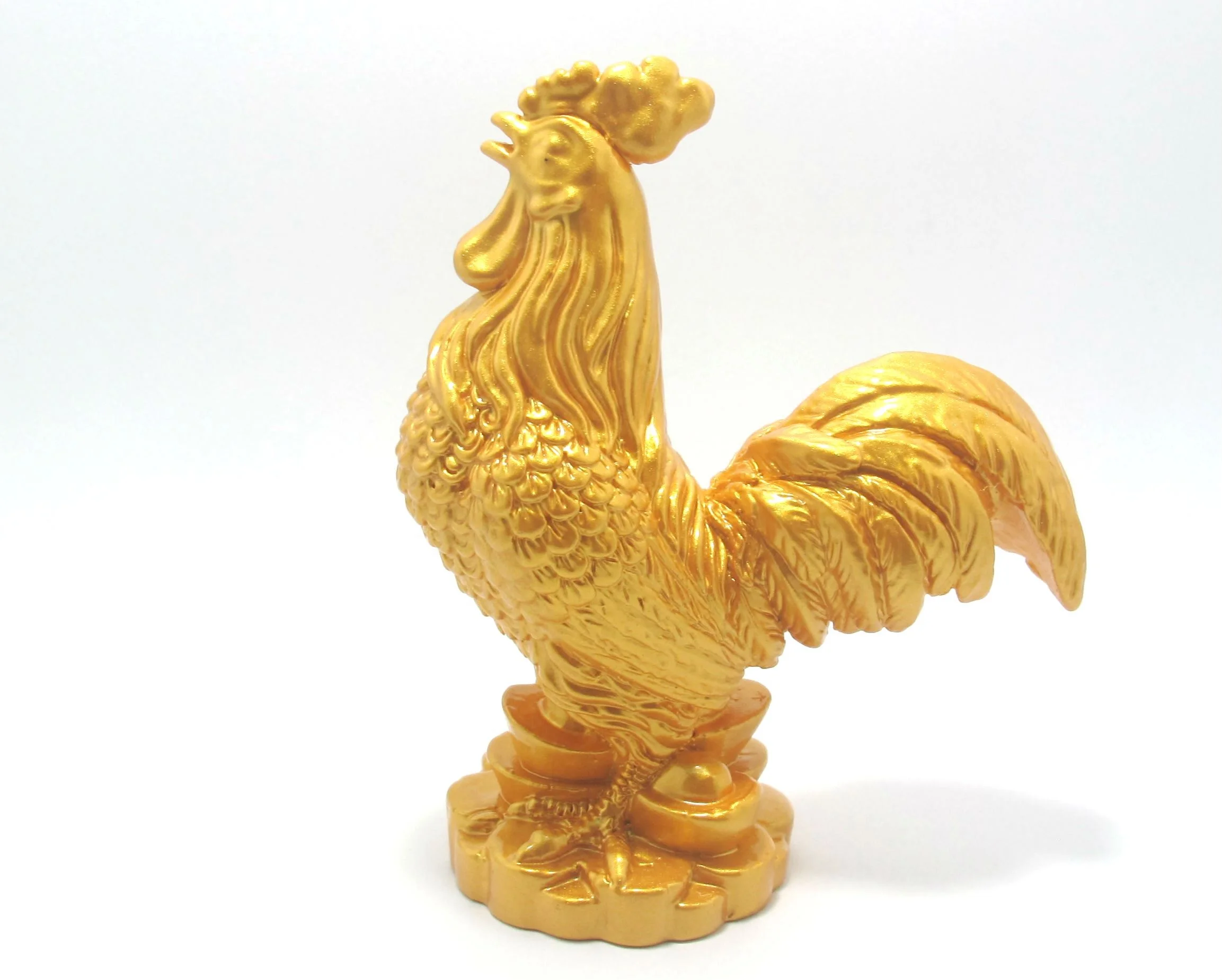 Vietstyle Workshop Provides Handmade Asian Style Golden Chicken Statues for Handmade Home Decoration