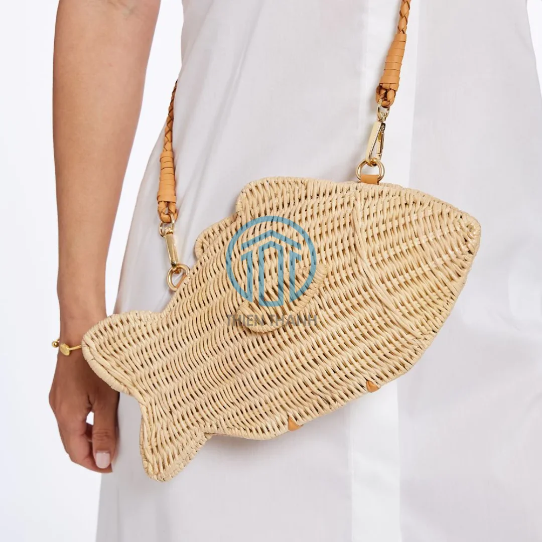 Wanda Wicker Fish Purse Wicker Fish Shaped Purse Vintage Wicker Animal  Novelty Purse 1950s