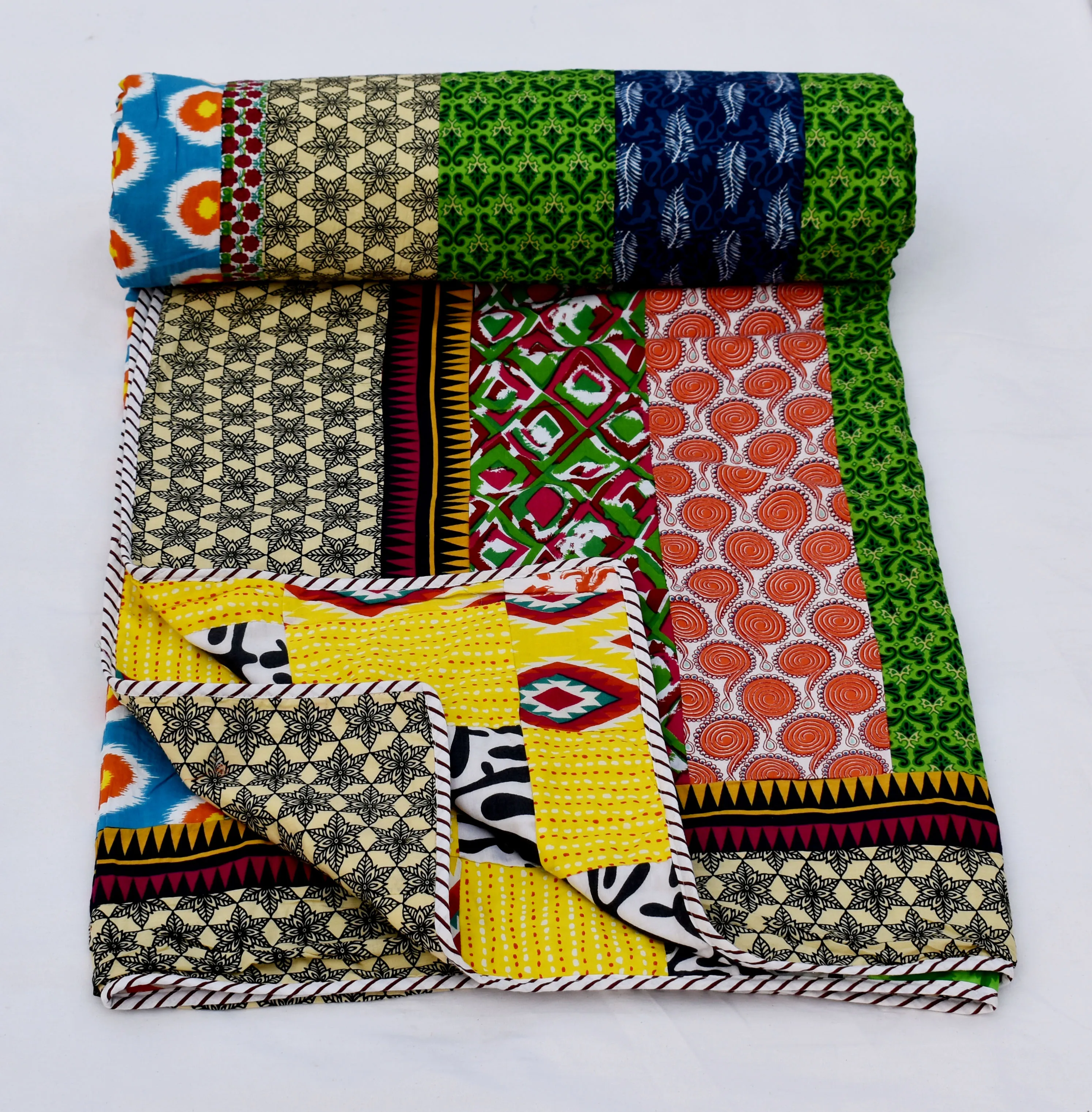 Natural Color Indian Printed Comforter Quilts Bedroom Decor Comforters Set Very Soft For Baby