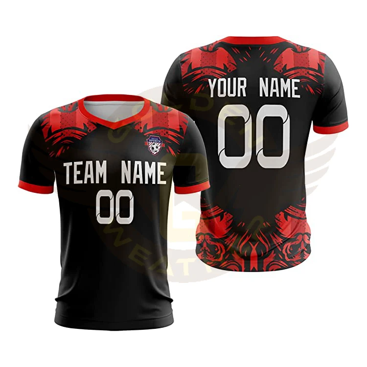 Cheap Custom Red Black-White Sublimation Split Fashion Soccer Uniform Jersey  Free Shipping – CustomJerseysPro