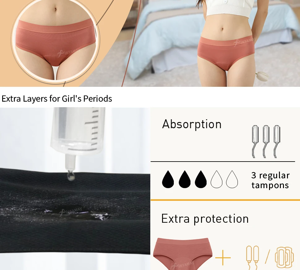 4 Layers Leak Proof Physiological Menstrual Period Underwear S6xl Plus
