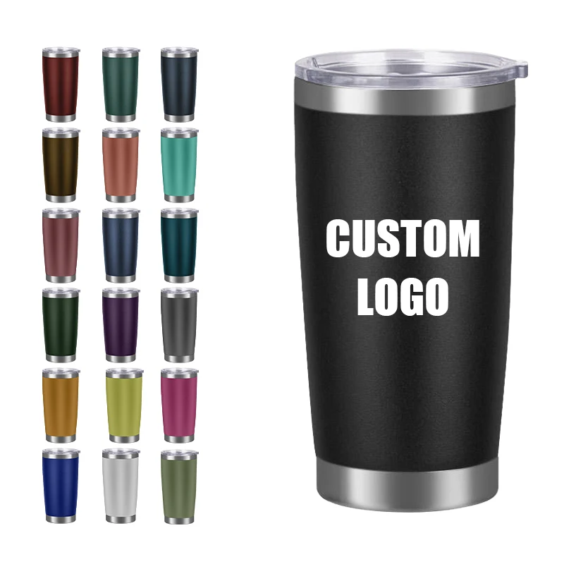 20oz Double Wall Stainless Steel Tumbler Custom Logo Vacuum Insulated Eco-Friendly 6-12 Hours Thermal Performance Office Cup