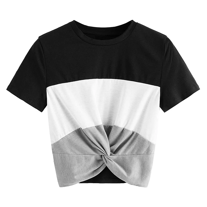 Custom Female 2024 White Women Crop Top T Shirt High Quality Graphic 100 Cotton Blank Summer 4947