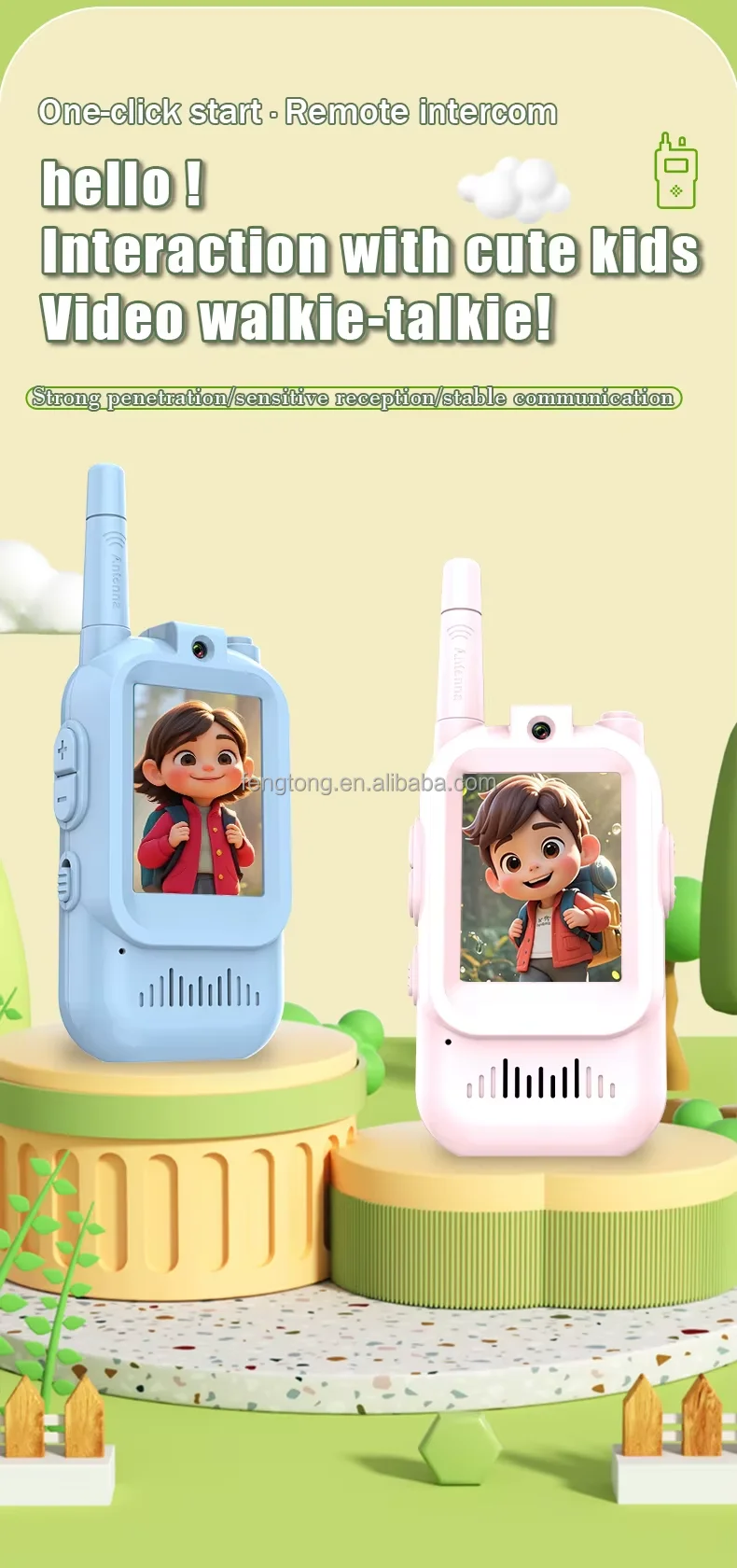 Talkies-walkies Vidéo Pour Enfants Kidocom - Rechargeables, écran 2 Pouces, Sans Wi-Fi