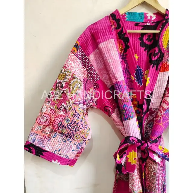 Kantha quilted kimono women wear vintage coat festival fashion hot