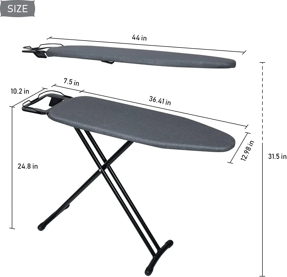 Hotel Supply Heavy Duty Black Metal Thickened Folding Ironing Board ...