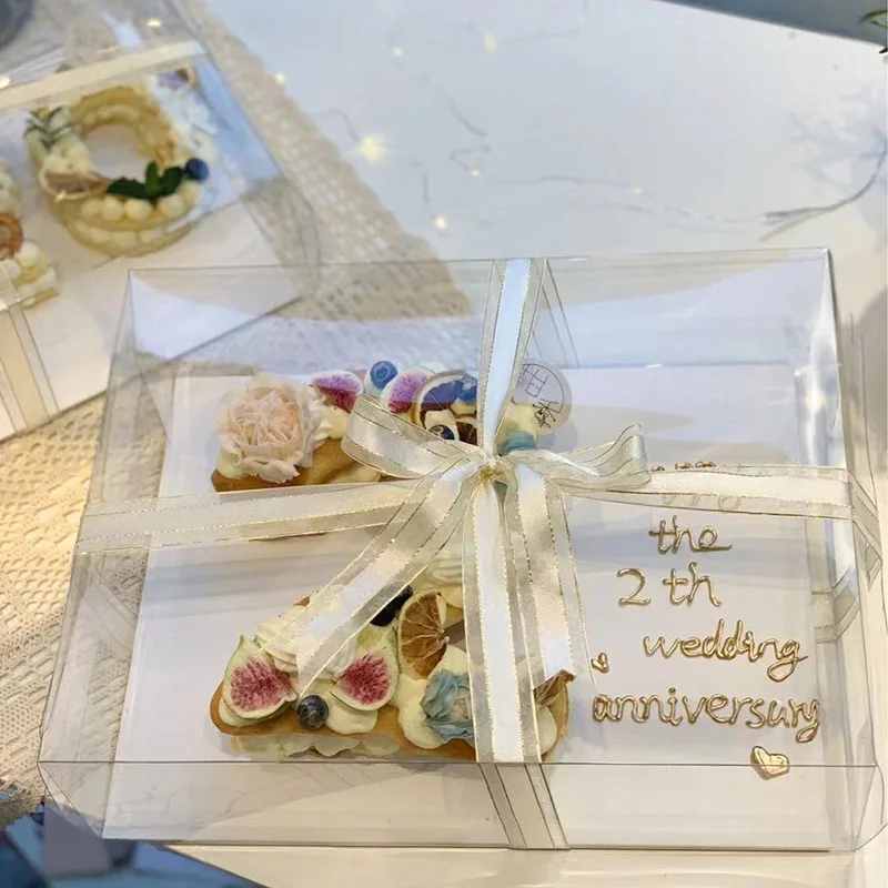 Scatole Trasparenti Rettangolari per Torte, Confezioni Regalo in Plastica, Contenitori per Dolci, Espositori per Torte per Matrimoni, Feste e Compleanni