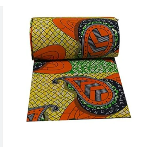 Customized African Wax Prints Kitenge and Ankara Fabric 100% Cotton Blue Fabric for 6 Yards