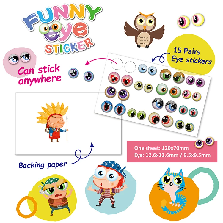 Funny Eyes Stickers With Epoxy Resin Material Buy Children Cute And