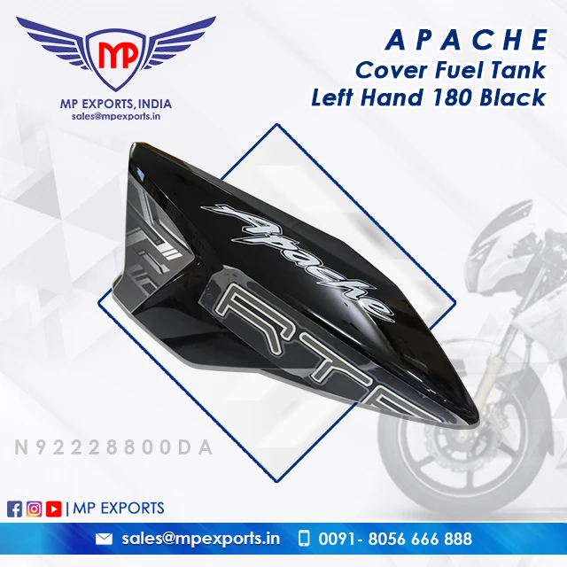 TVS Apache RTR 180 cover fuel tank LH RH Black Alibaba