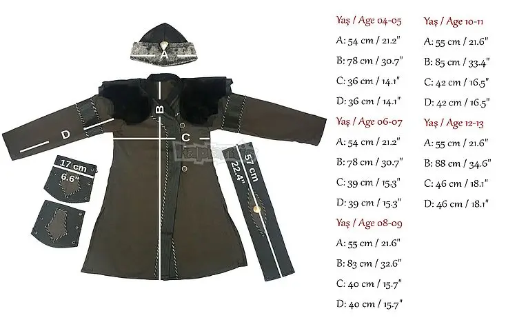 传统的ertugrul Gazi手工皮革alp服装 带棕色纽扣 适合儿童使用 Buy 传统服装服饰电视dirilis埃尔图鲁尔 Middot 奥斯曼 服装男孩碱性磷酸酶