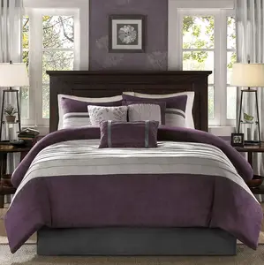 Striped Accent, All Season Bedding 7pcs Hot Selling Comforter Set