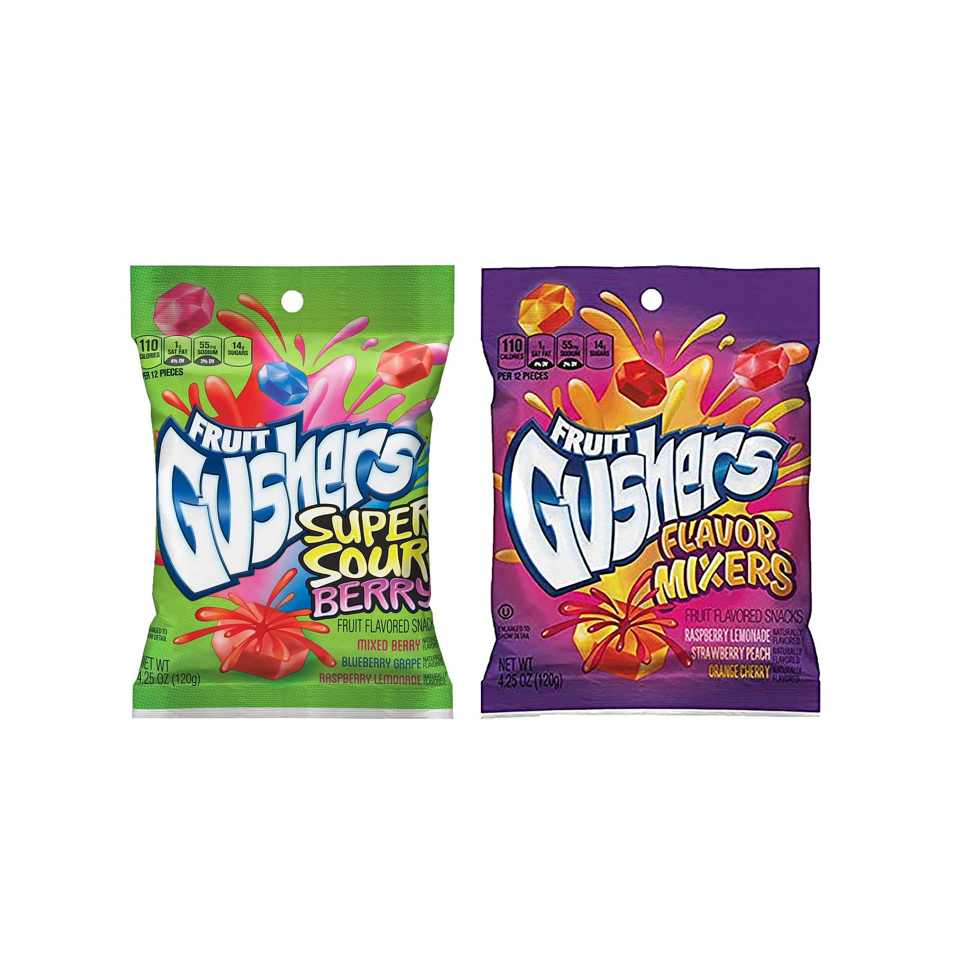 Fruit Gushers Fruit Flavored Snacks Fruit Gusher Variety Flavours 42 ...