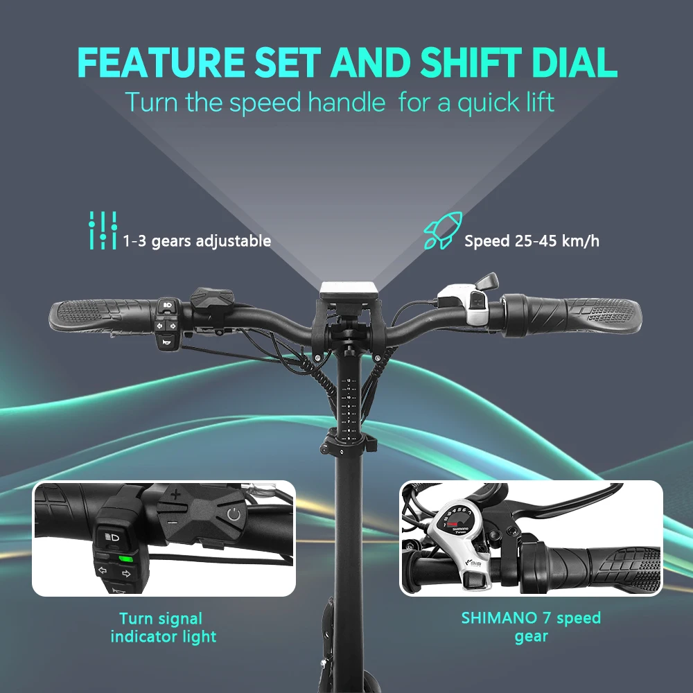 DrVetion At20 Black-Gray Electric Fat Bike 48V 750W up to 45km/h with 10AH/15AH/20AH Motor Options