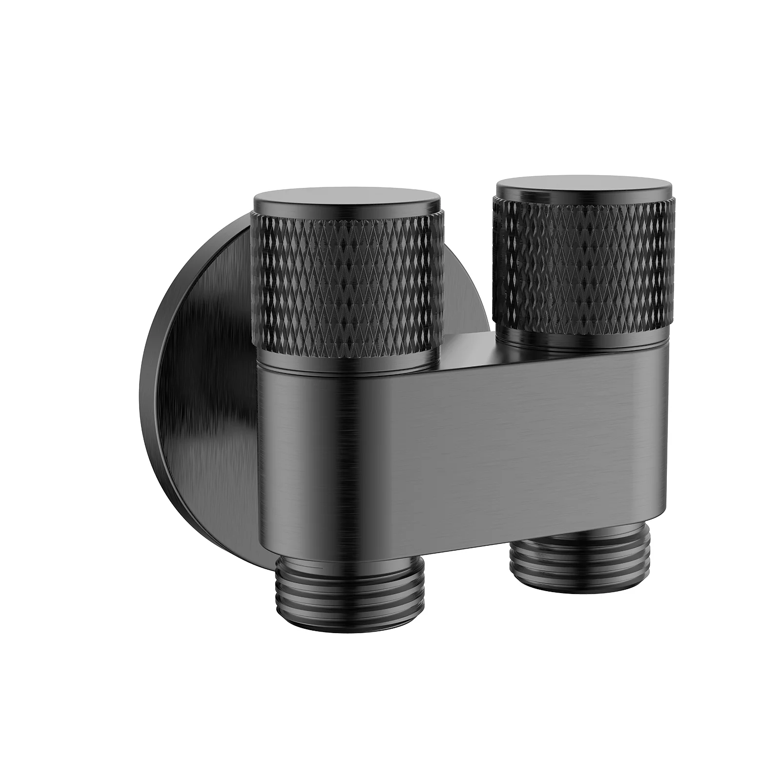 Toilet Angle Valve Two-Way Spray Faucet G1/2'' Dual Outlet Faucet Wall Mounted Copper Core Triangle Valve Toilet Bathroom Tap