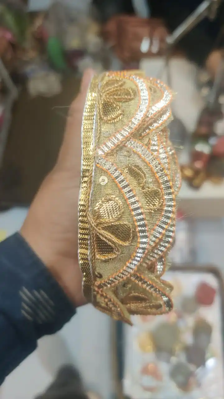 Custom Made Embroidered Thread Work Laces with Multi Coloured Options in 3 Inches Width Ethnic Indian Design for Resale.