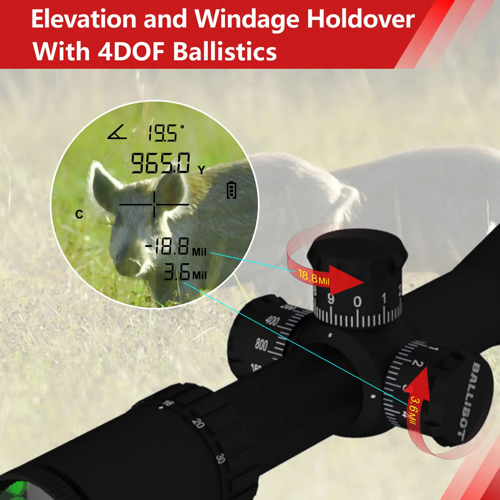 1500m Ballistic Laser Rangefinder With Live Weather Senor And Wind