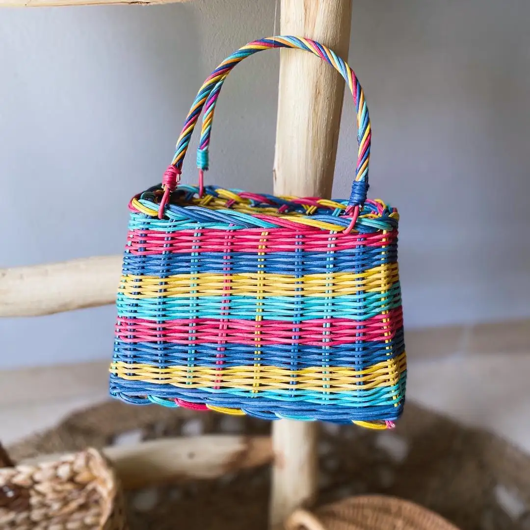 Natural Ecofriendly Rattan Bag With Handle/ Handmade Rattan Tote Bag