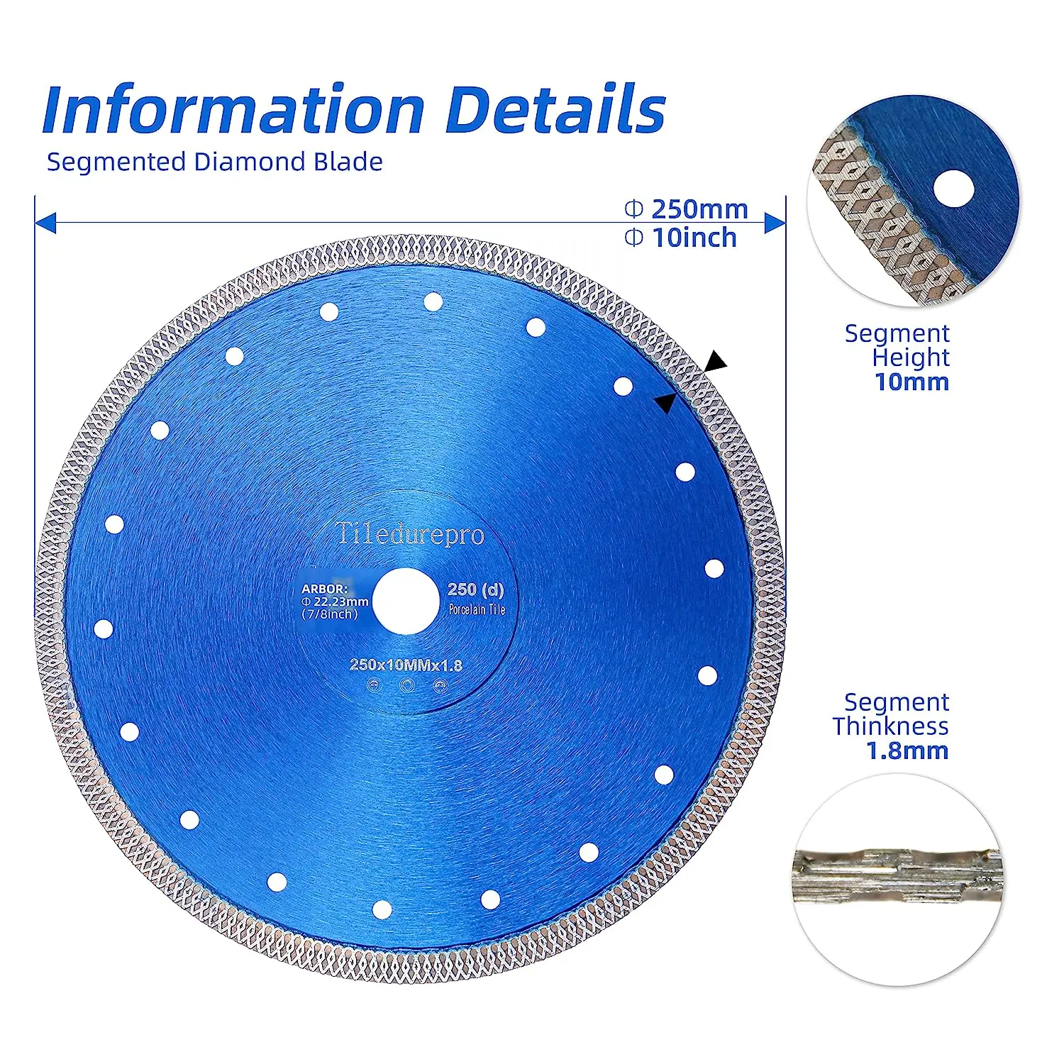 10 Inch Wet Tile Diamond Circular Cutter Cutting Disc Saw Blade For ...