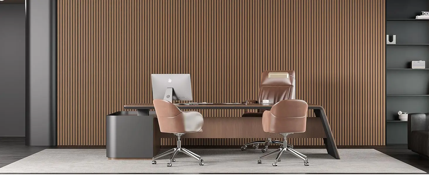 Modern MDF Slat Acoustic Wall Panels 3D Fluted Sound Absorbing NRC 80% Fireproof for Living Room Hotel Apartment Hospital School supplier