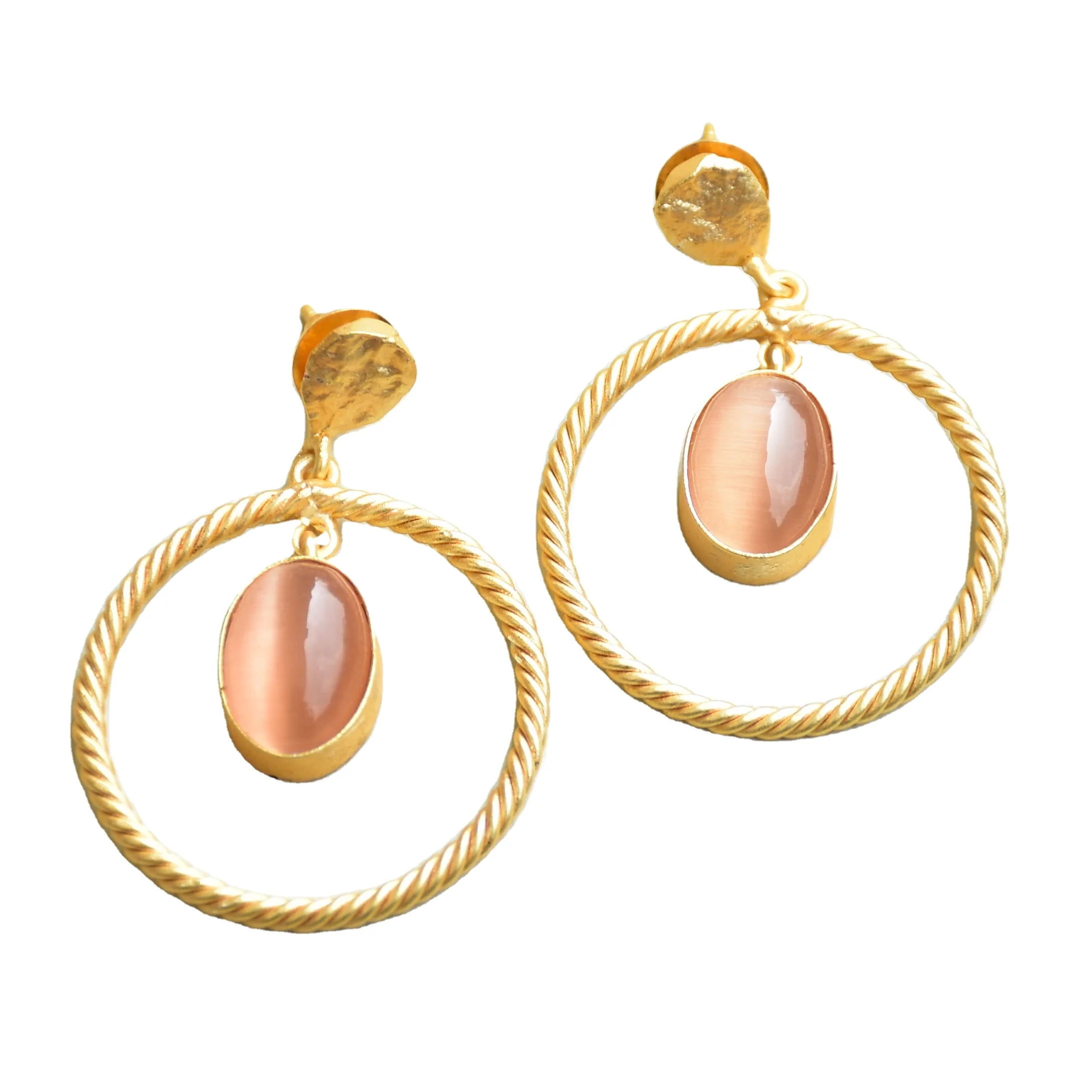 Round Drop Earrings Handmade Geometric Customised Earrings Elegant