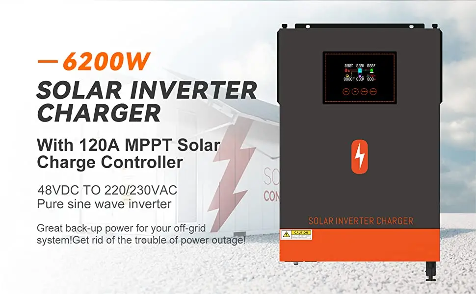 Powmr Off-grid Solar Energy System Hybrid Inverter 6200w 6500w Solar ...