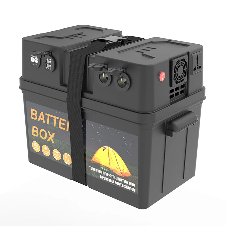 Custom Portable Solar Charge 12V Camping Battery Box 500W Inverter New Design Overload Electronics Instrument Enclosure