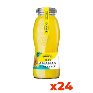 Rauch Premium Quality 100% Pineapple Juice 200ml Glass Bottle 24 Bottles Rich in Vitamin C From Fresh Fruit