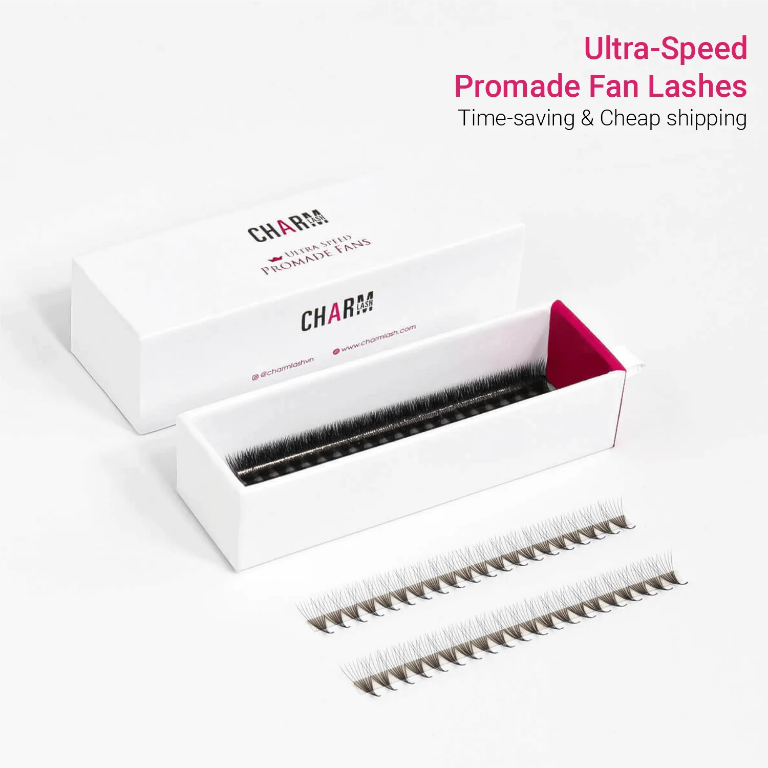 Promade Fans Matte Black Super Soft D Curl Heat Bonded Pointy Base