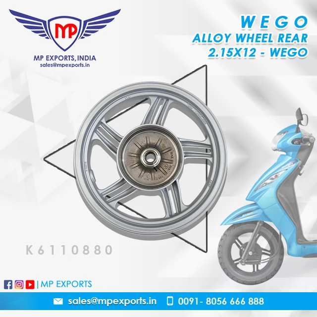 Tvs wego rear alloy sales wheel price