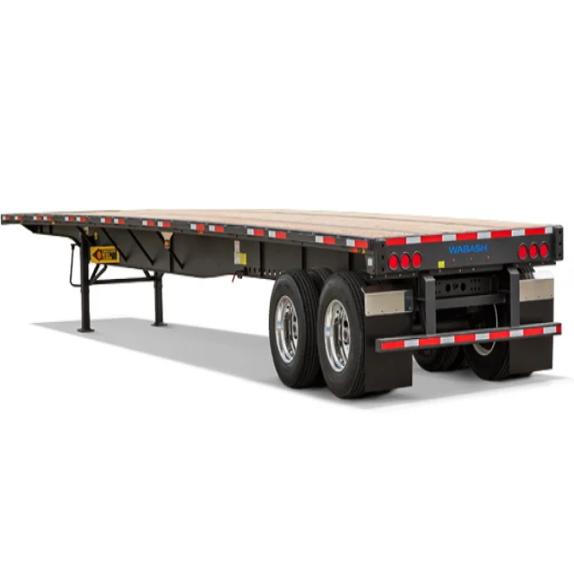 Industrial Heavy Duty Flatbed Trailer For Veiculos 3 Axle Flatbed Semi ...