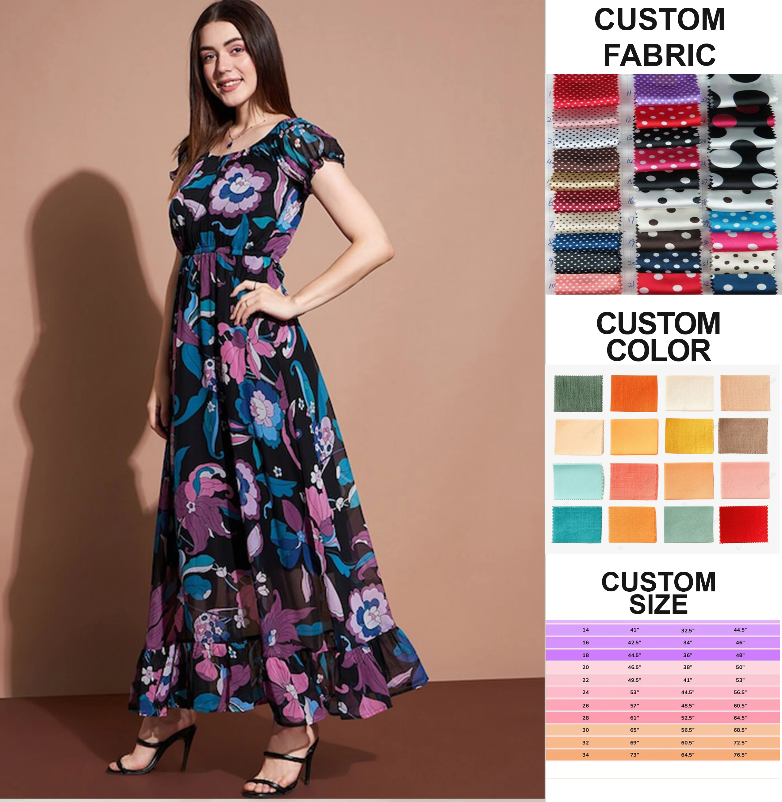 Flutter Sleeves Ruffled Square Neck Flounce Midi A-Line Dress Front Ruffle Women Casual Summer Dress Made In India